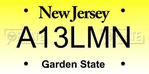 A13LMN New Jersey License Plate