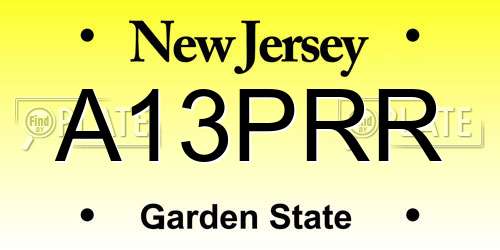A13PRR New Jersey License Plate