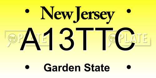 A13TTC New Jersey License Plate