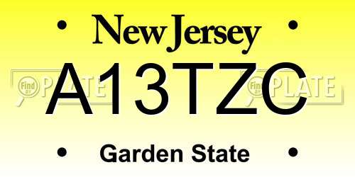 A13TZC New Jersey License Plate