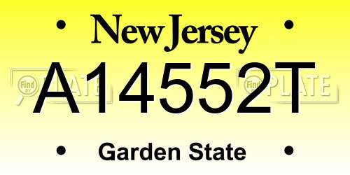 A14552T New Jersey License Plate