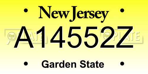 A14552Z New Jersey License Plate