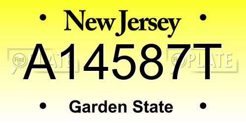 A14587T New Jersey License Plate