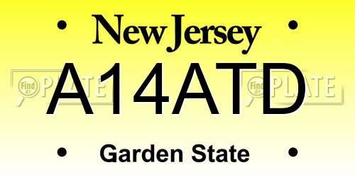 A14ATD New Jersey License Plate