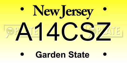 A14CSZ New Jersey License Plate