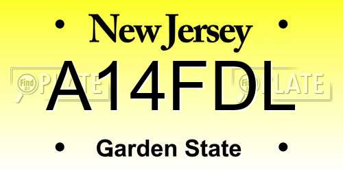 A14FDL New Jersey License Plate