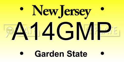A14GMP New Jersey License Plate
