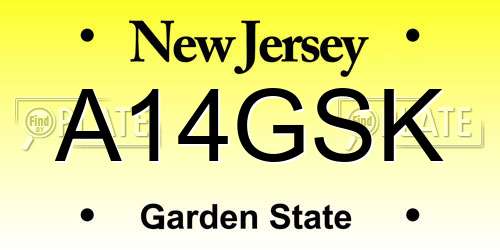 A14GSK New Jersey License Plate