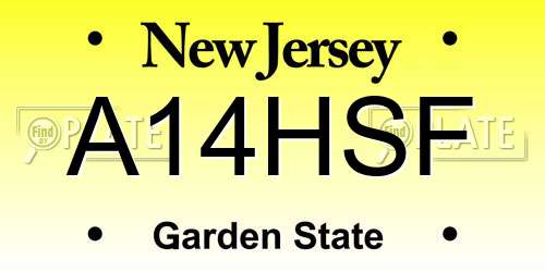 A14HSF New Jersey License Plate