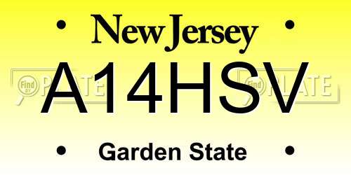 A14HSV New Jersey License Plate