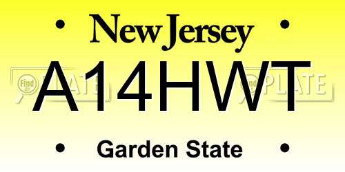 A14HWT New Jersey License Plate