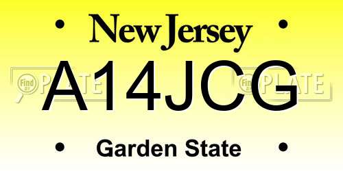 A14JCG New Jersey License Plate