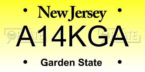 A14KGA New Jersey License Plate