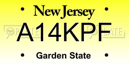 A14KPF New Jersey License Plate