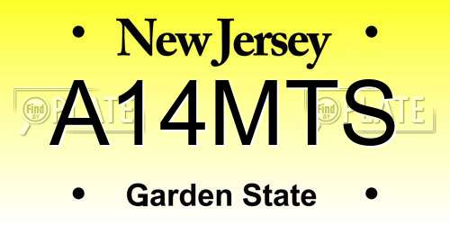 A14MTS New Jersey License Plate