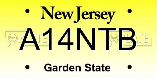 A14NTB New Jersey License Plate