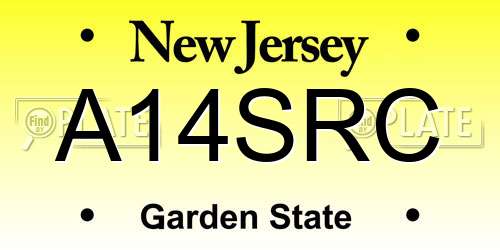 A14SRC New Jersey License Plate