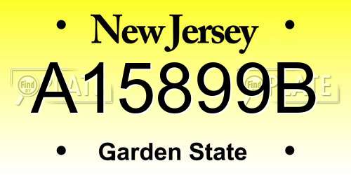 A15899B New Jersey License Plate