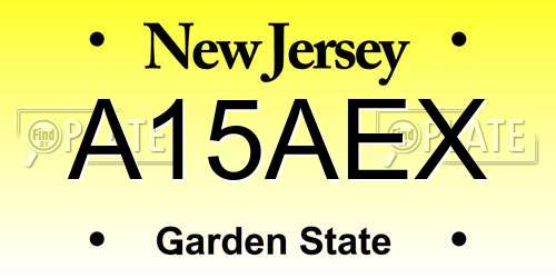 A15AEX New Jersey License Plate