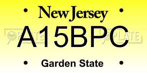 A15BPC New Jersey License Plate