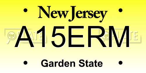 A15ERM New Jersey License Plate