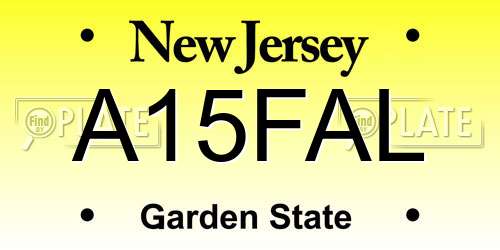 A15FAL New Jersey License Plate