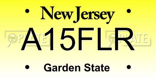 A15FLR New Jersey License Plate