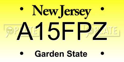 A15FPZ New Jersey License Plate
