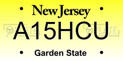 A15HCU New Jersey License Plate