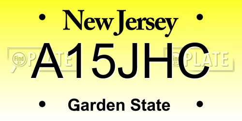 A15JHC New Jersey License Plate