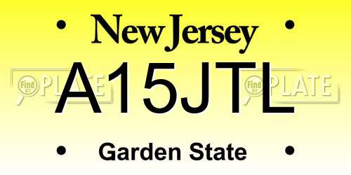 A15JTL New Jersey License Plate