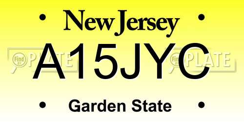 A15JYC New Jersey License Plate