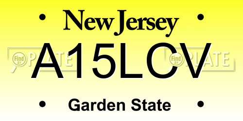 A15LCV New Jersey License Plate
