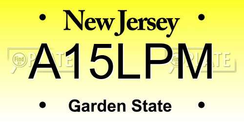A15LPM New Jersey License Plate