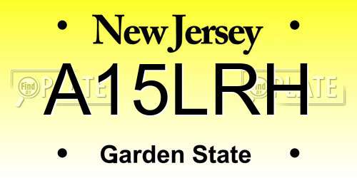 A15LRH New Jersey License Plate