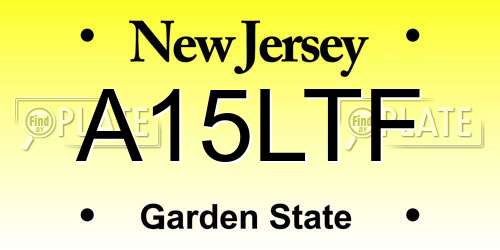 A15LTF New Jersey License Plate