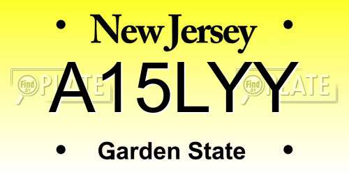 A15LYY New Jersey License Plate