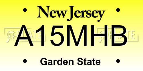 A15MHB New Jersey License Plate