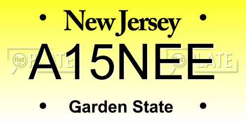 A15NEE New Jersey License Plate
