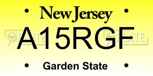 A15RGF New Jersey License Plate