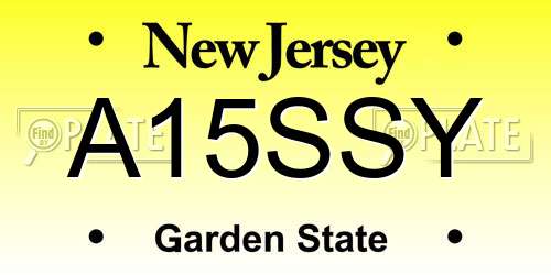 A15SSY New Jersey License Plate