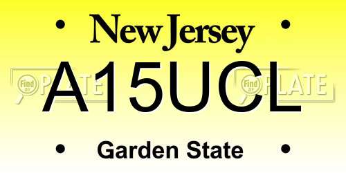 A15UCL New Jersey License Plate