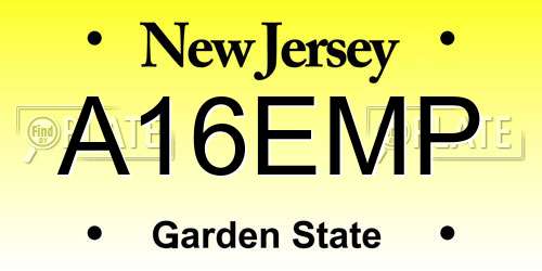 A16EMP New Jersey License Plate
