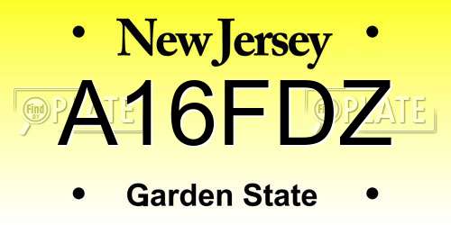 A16FDZ New Jersey License Plate