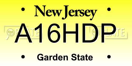 A16HDP New Jersey License Plate