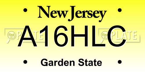 A16HLC New Jersey License Plate