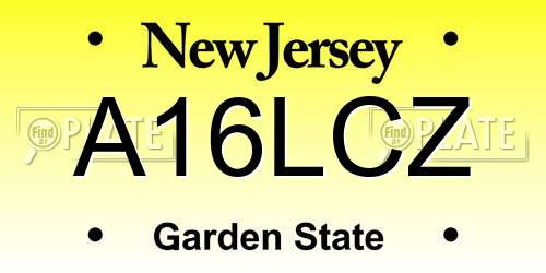A16LCZ New Jersey License Plate