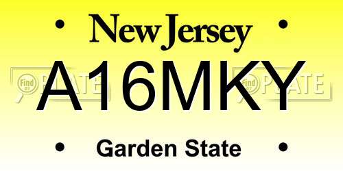 A16MKY New Jersey License Plate