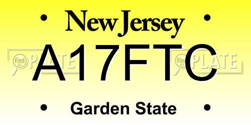 A17FTC New Jersey License Plate