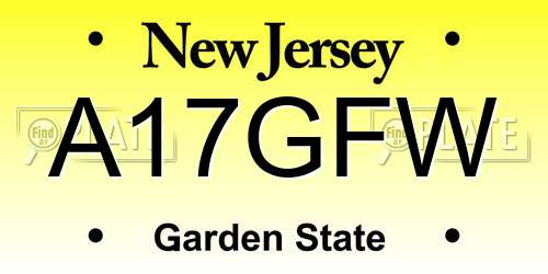 A17GFW New Jersey License Plate
